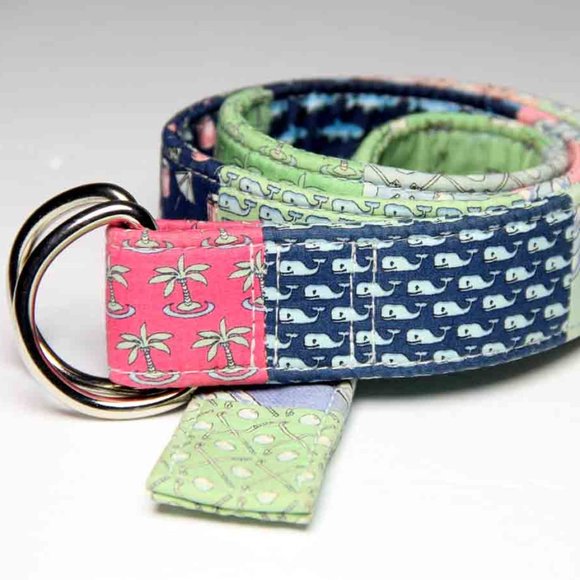Vineyard Vines D-Ring Fabric Belt Multi Pattern Multicolor Women's Size Small - Picture 2 of 3